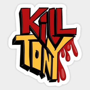 Kill Tony Custom Fan Logo in Red and Yellow Sticker